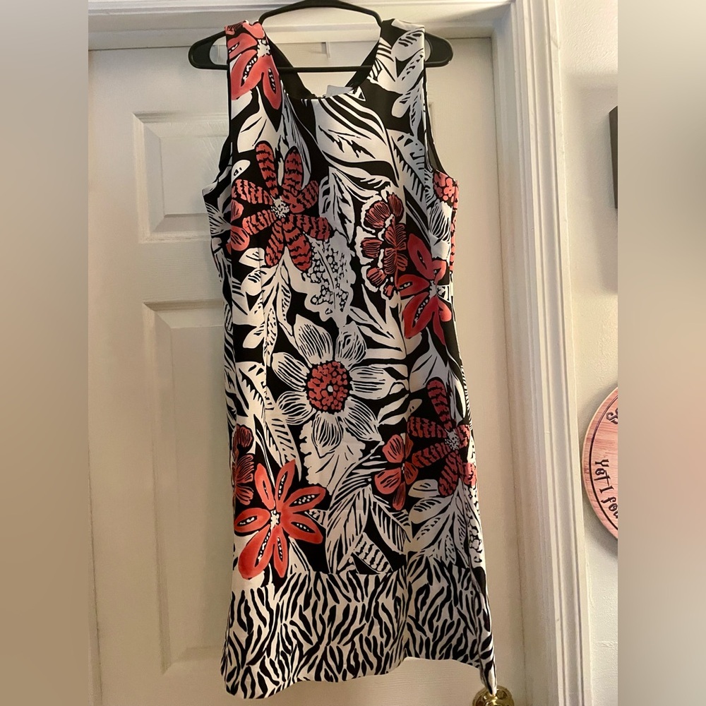 MSK Black and White Patterned Dress